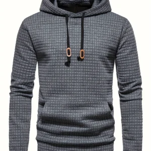 Waffle Pattern Hoodie Sweatshirt