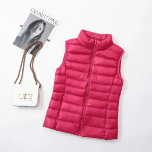 Female Windproof Lightweight Warm Waistcoat Sleeveless Puffer Vest