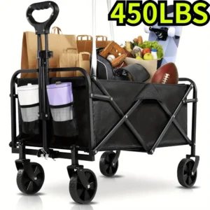 Folding Wagon Cart | Heavy Duty | 360°All Terrain Wheels
