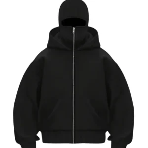 Hoodie with Full-Face Mask- Zip-Up Sweatshirt